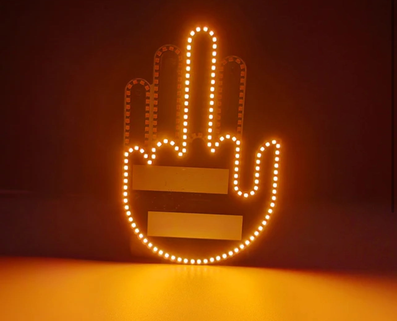 Funny Car Finger Light with Remote, Road Rage Signs Middle Finger Gesture Light，Auto Amber Middle Finger Warning Brake Light