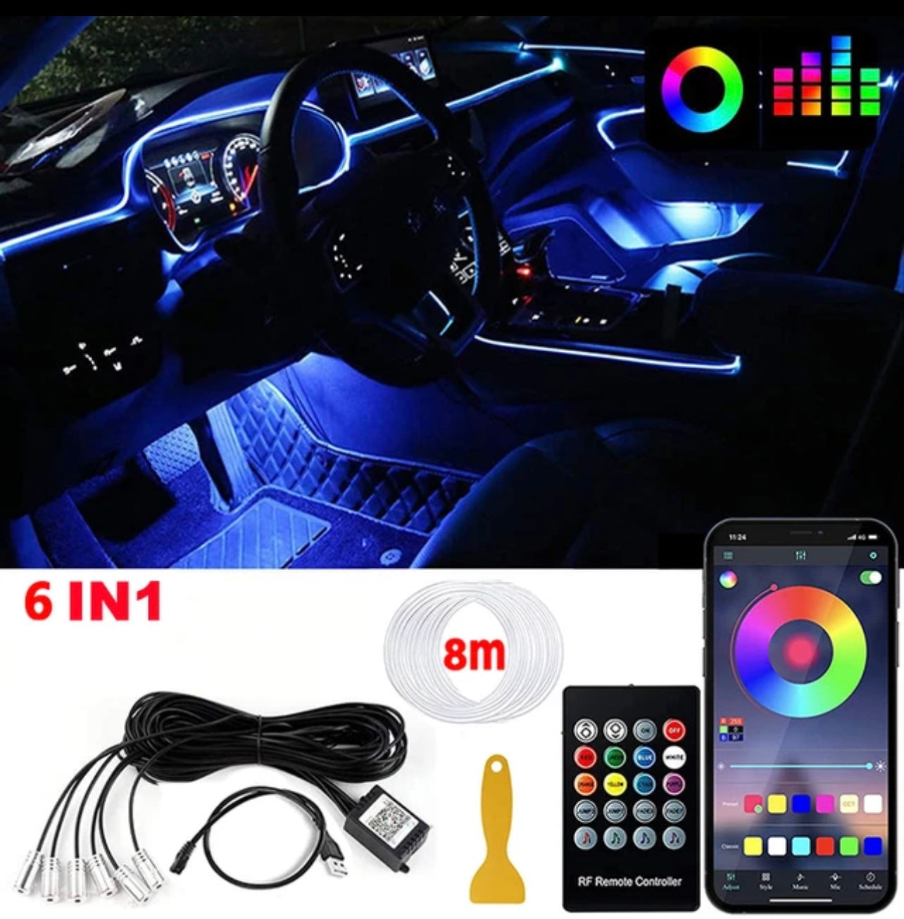 Led Car Interior Ambient Strip Lights