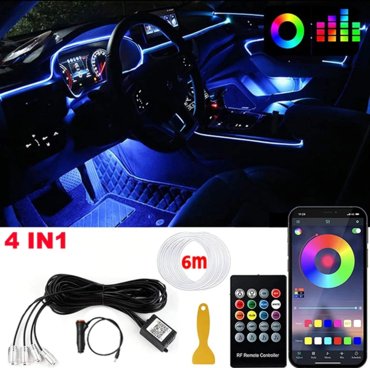 Led Car Interior Ambient Strip Lights