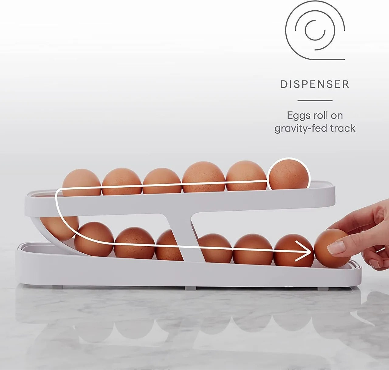 Automatic egg Scrolling rack dispenser